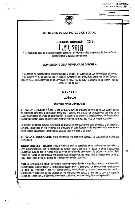 decreto 2376 de 2010 suin