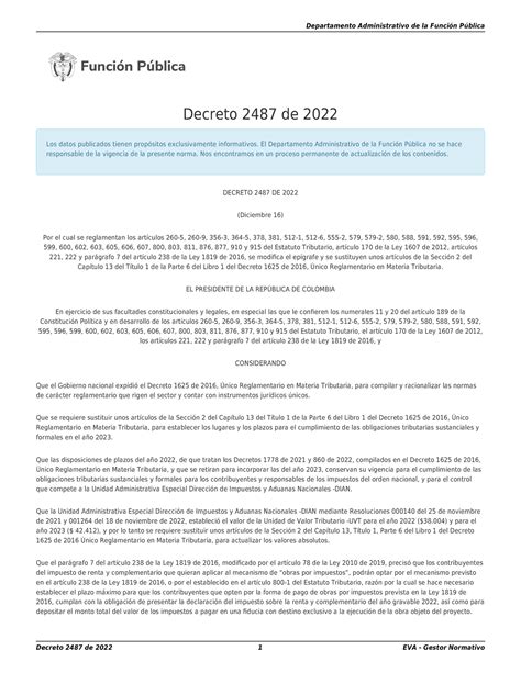 decreto 2487 de 2022