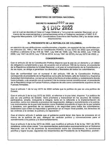 decreto 2660 de 2022