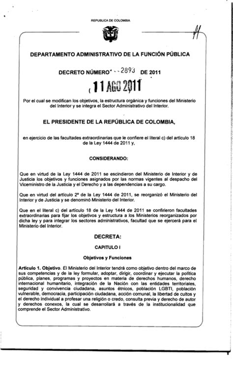 decreto 2893 de 2011
