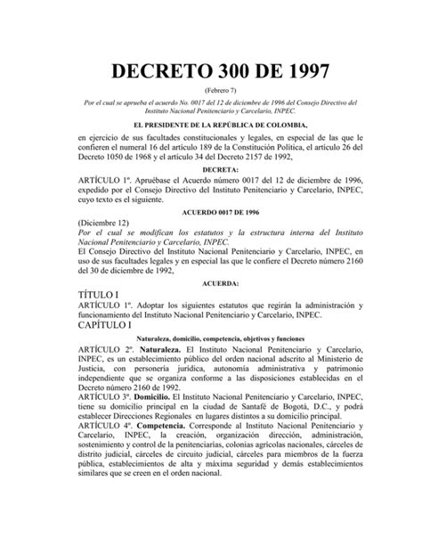 decreto 300 de 1993
