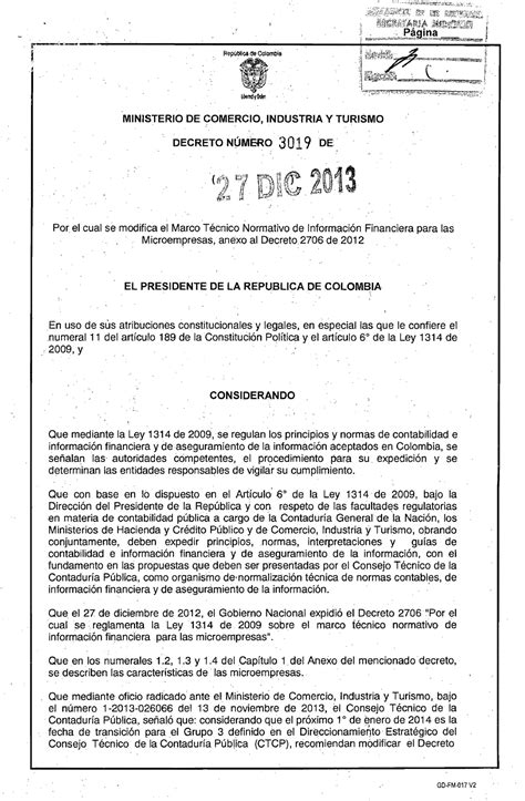 decreto 3019 de 2013