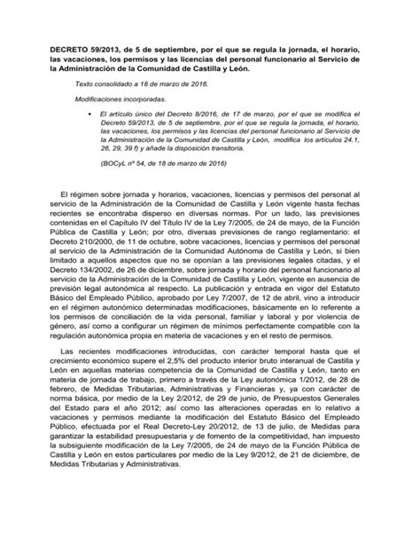 decreto 59/2013 de 5 de septiembre