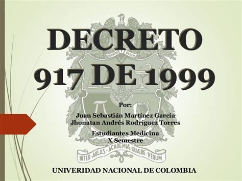 decreto 917 de 1999 suin