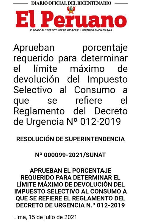 decreto de urgencia no 012-2019