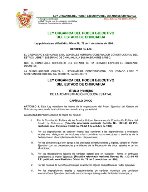 decreto del ejecutivo del estado