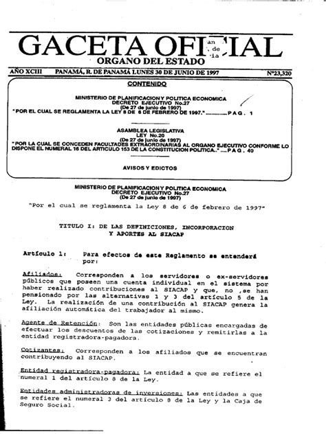 decreto ejecutivo 222 de 1997