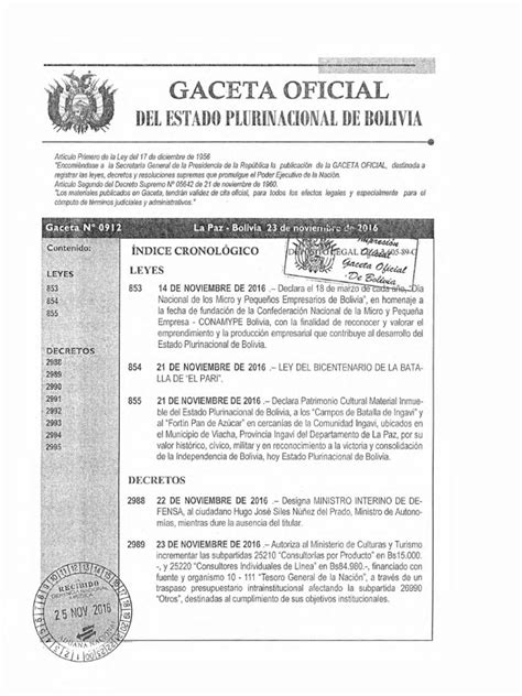 decreto supremo 27310 bolivia