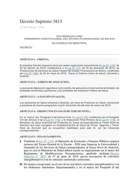 decreto supremo 3813 bolivia