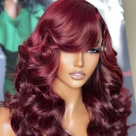 deep burgundy wig