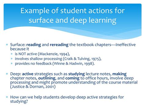 deep learning approach and surface learning approach