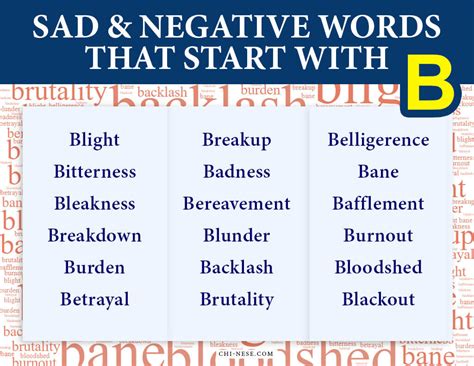 deep negative words
