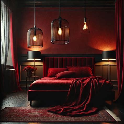 Deep Red Bedroom