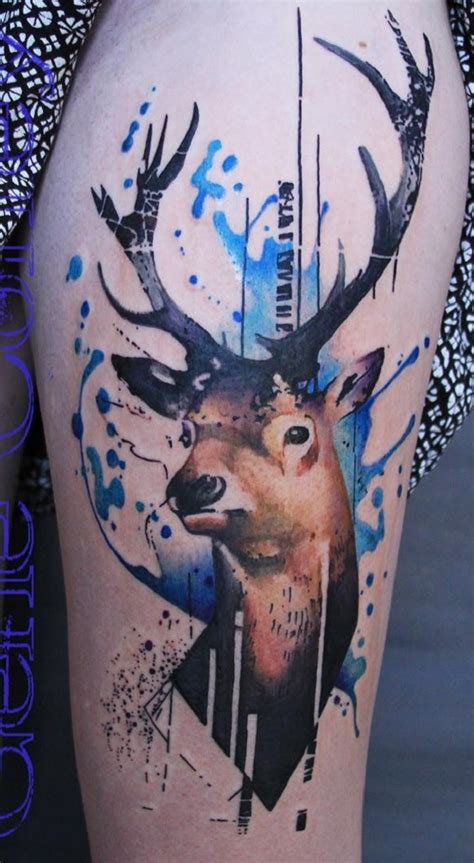Watercolor + Deer Tattoo by beststyle on DeviantArt