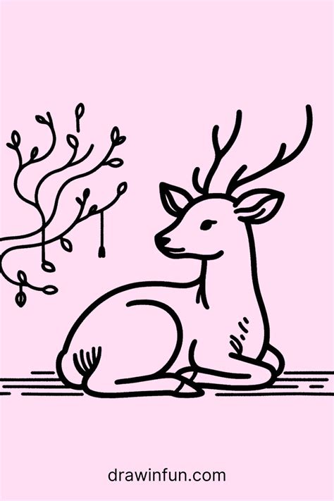 deer drawing sitting