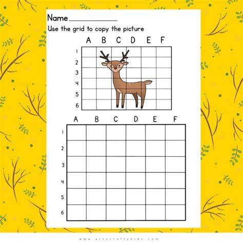 deer grid drawing