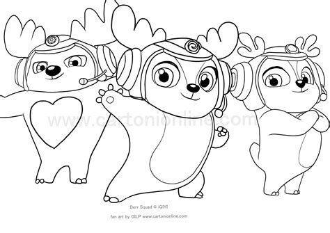 Deer Squad Printable Coloring Pages