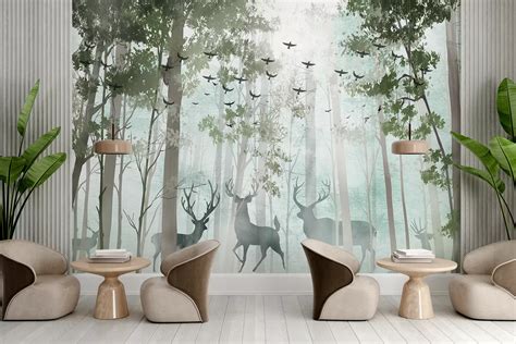 Deer Wall Mural Cheap