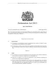 defamation act 2013 uk
