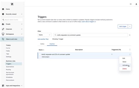 Default Trigger Zendesk Support
