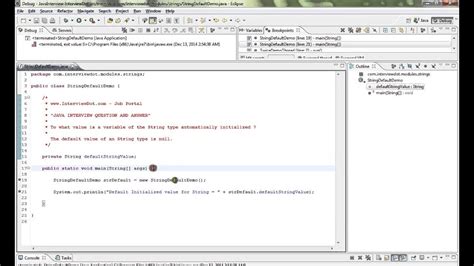 default value of string object in java