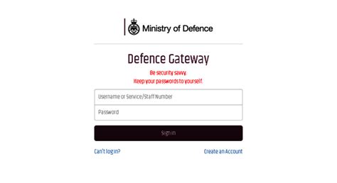defence gateway.mod.uk login