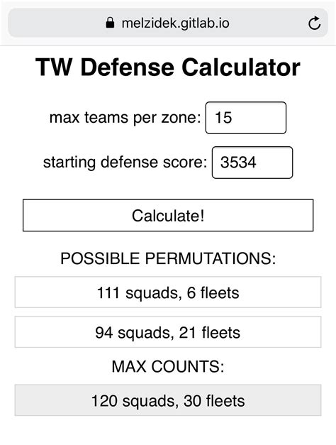 defence point calculator