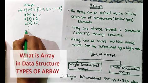 define array and types of array with example