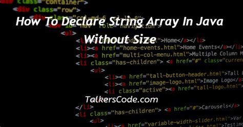 define array in java without size