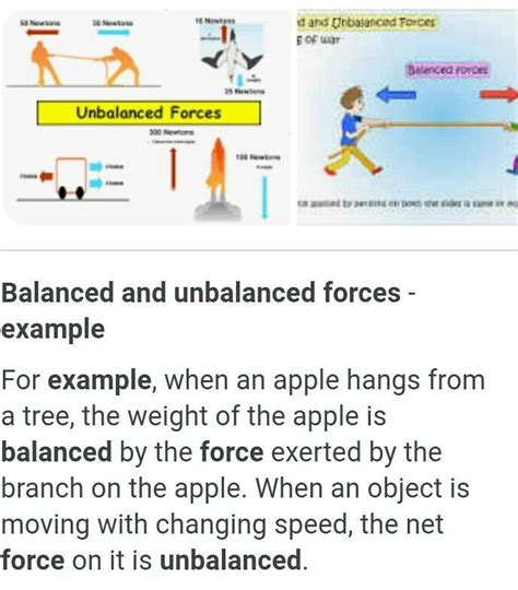 define balanced and unbalanced force class 9 with example