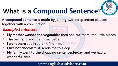 define compound sentence and give examples