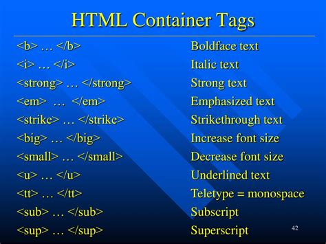 Define Container Tag In Html