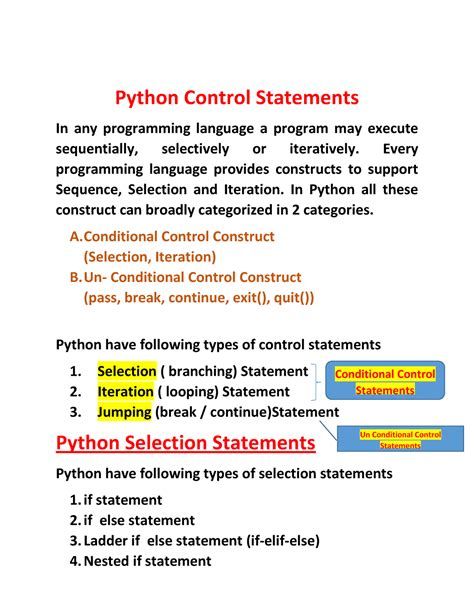 define control statement in python