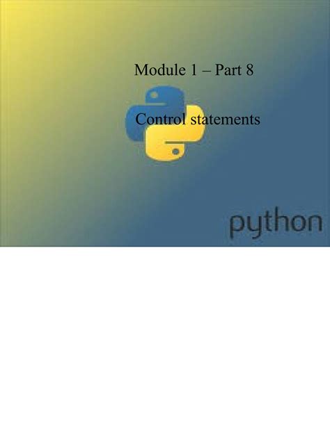 define control structure in python