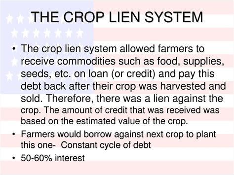 define crop lien system