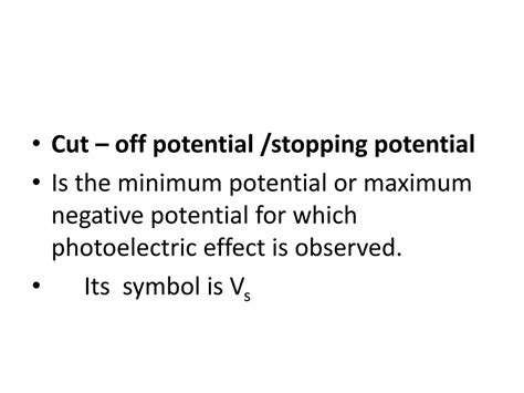 Define Cut Off Potential