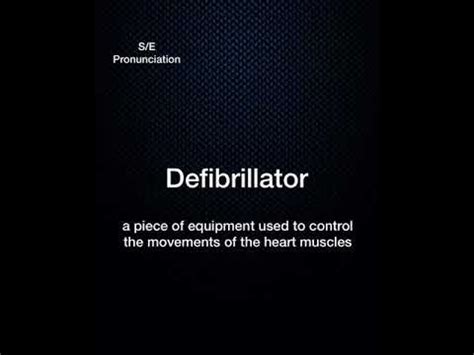 Define Defibrillation Pronunciation