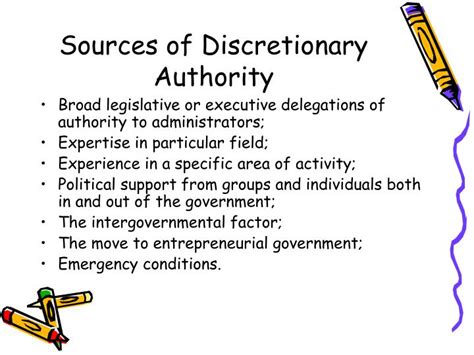 define discretionary authority