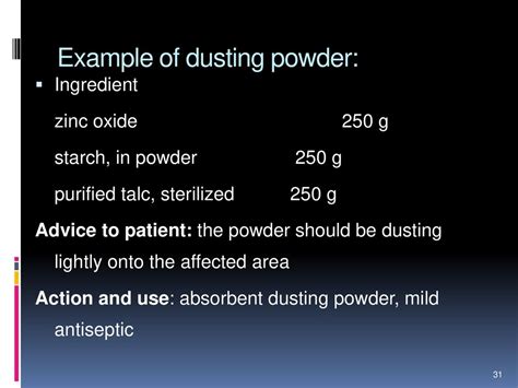 Define Dusting Powder With Example