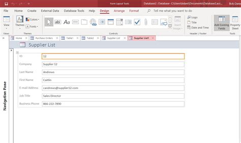 define form explain basic types of forms available in ms access