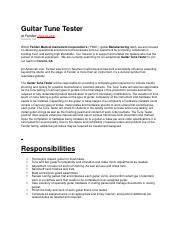 Define Guitar Requirements