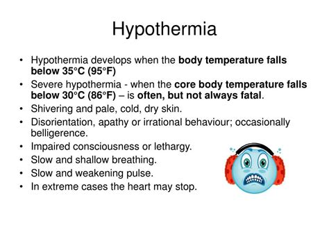 define hypothermia and hyperthermia