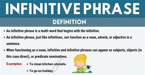 define infinitive phrase with examples