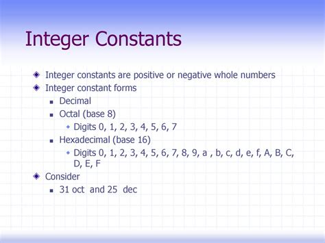 define integer constant in c