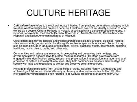 define intellectual heritage