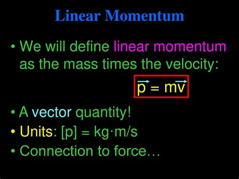 define linear momentum class 9 with example
