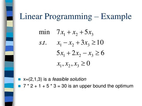 define linear programming problem with example