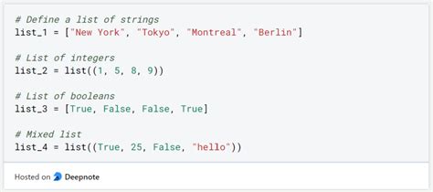define list in python with size