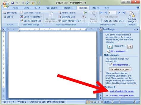 define mail merge in ms word