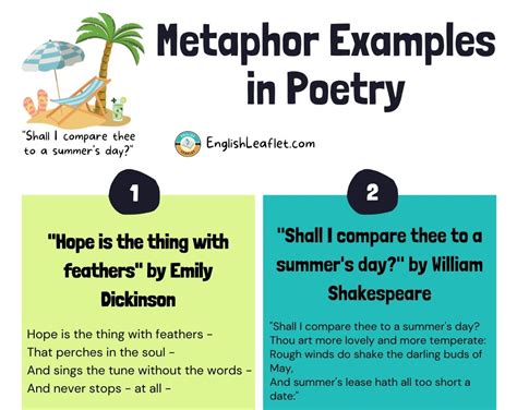 define metaphor with examples in poetry